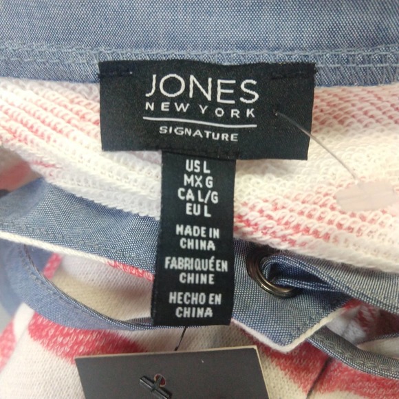 Jones NY French Terry Pullover Sweatshirt Top - Picture 3 of 10